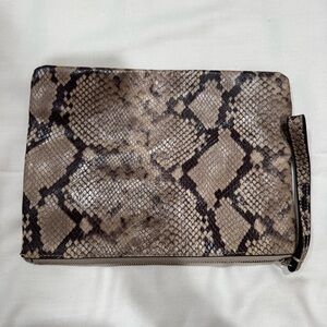 Banana Republic Snake Print Clutch - Brown and Black